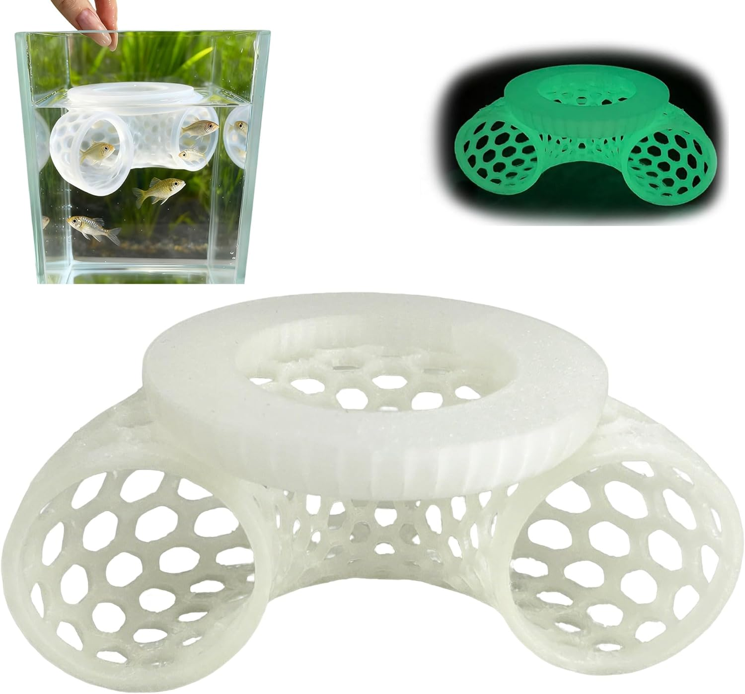 Hayaww Betta Tunnel Floating Betta Hiding Cave Hollow Betta Fish Tunnel Aquarium Decorative Cave Betta Cave Lounge Fish Shrimp Hideout Shelter Aquatic Pets Shrimp Cave (A) image number 4