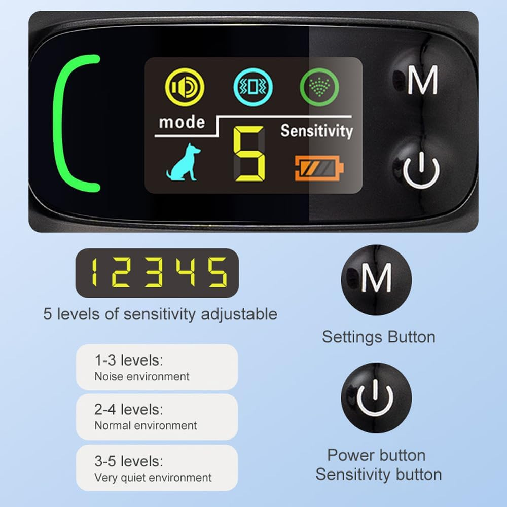 Leona Co anti Bark Collar for Dogs - Adjustable Training Collar with Beep, Vibration, Spray Modes - Rechargeable, IP65 Waterproof - 5 Sensitivity Levels for Small to Large Dogs image number 6