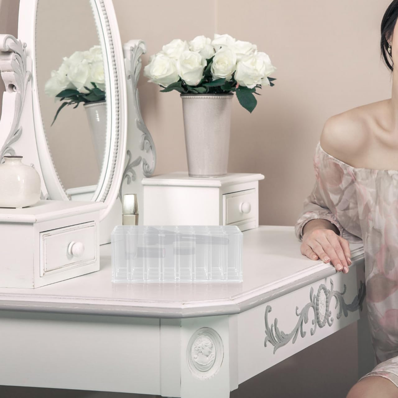 ULTECHNOVO Lipstick Organizer - Grids Lipsticks Holder - Clear Acrylic Lipgloss Organizer and Storage Display Case for Lip Gloss image number 6