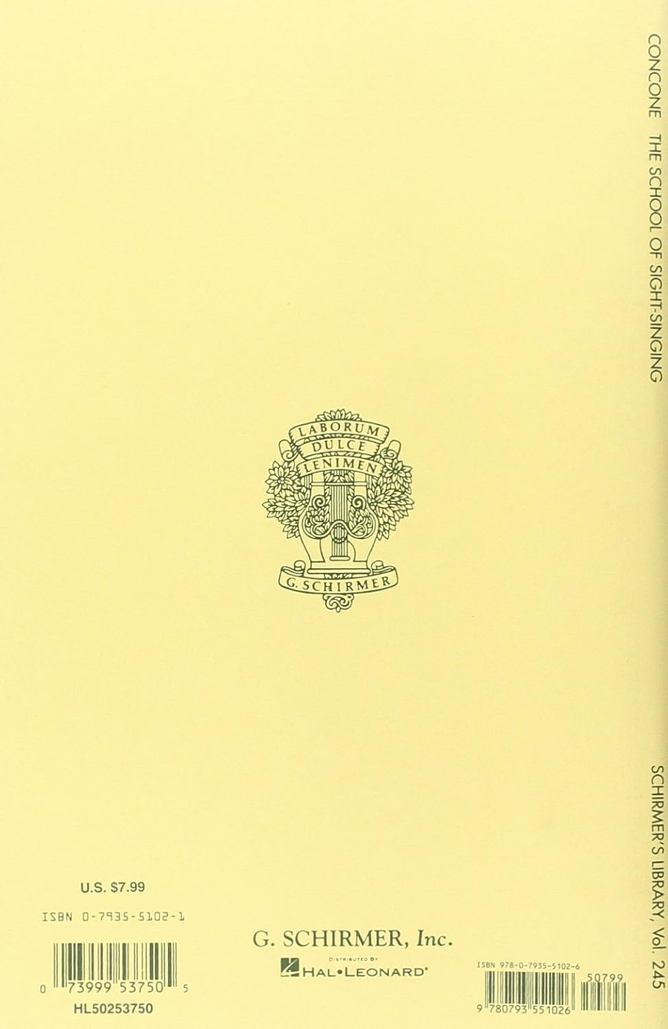 School of Sight-Singing: Schirmer Library of Classics Volume 245 Voice Technique image number 1