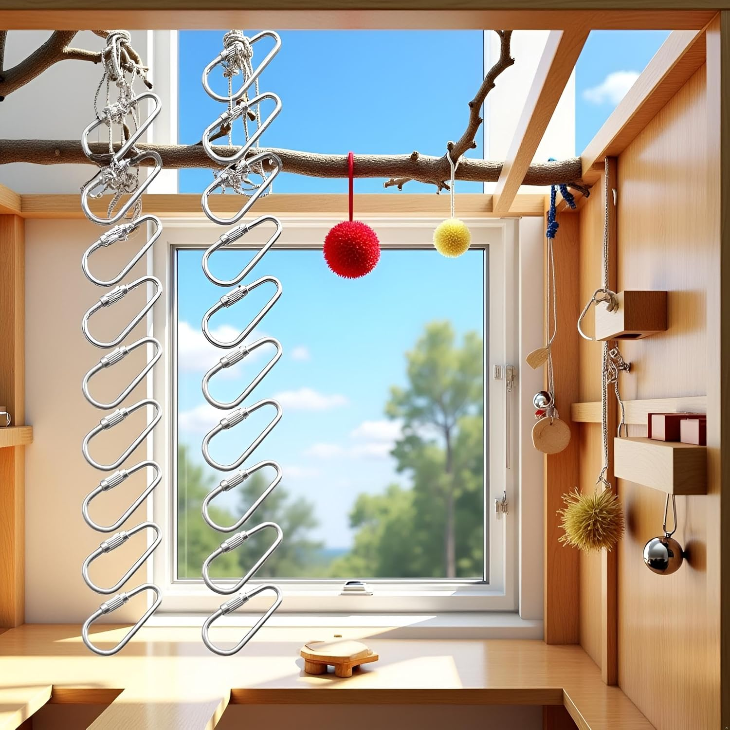 10Pcs Silver Stainless Steel Heavy Duty Metal Hooks,Suitable Parrot Hook for Most Bird Animal Hanging Parrot Toy Hooks,Metal Parts DIY Bulk Small in Size,Birds Toys Attachment,Pet Supplies image number 6