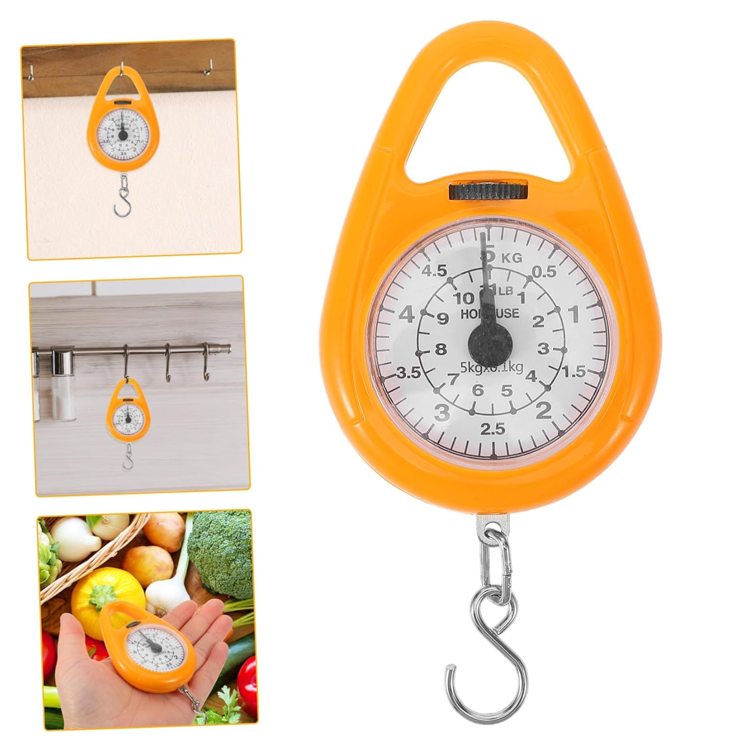 JEWEDECO Mini Luggage Scale Spring Balance Handheld Scale Built Hook for Travel image number 2