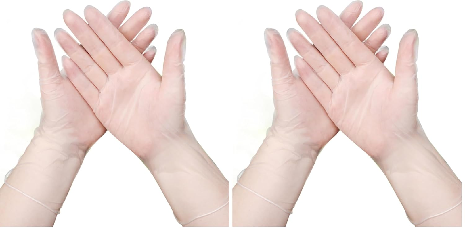 Mumoo Bear 100 Count -Large Disposable Gloves, 100% Latex Free Work Gloves for Women Men, Multipurpose Powder Free Gloves for Food Prep Cooking Medical Mechanic Tattoo Hair Dye-Transparent