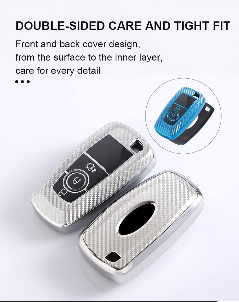 Ontto TPU Car Key Fob Cover Case Fit for Ford Focus Edge Explorer Fusion Mondeo Mustang Raptor Ecosport Ranger F150 F250 F350 Remote Key Shell Holder Bag Keychain Keyring Accessories 4 Buttons Red - 3 Buttons-Pink image number 6