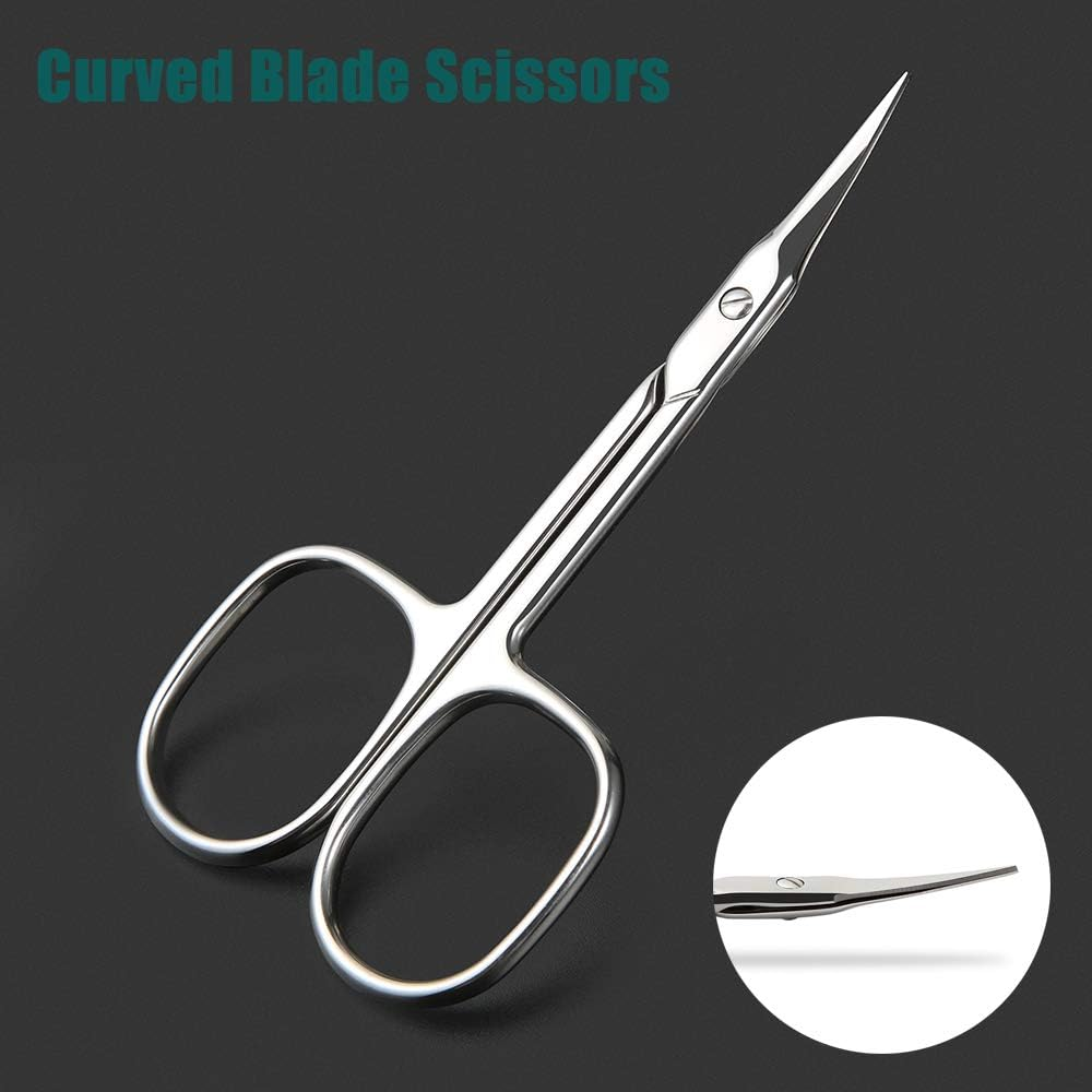 BEZOX 2Pcs Scissors Set - Sharp Nail Scissors, Cuticle Scissor, Eyebrow Grooming Scissors, Cuticle Cutters, Beard Trimming Scissors, Hair Cutting Scissors Professional for Women or Men
