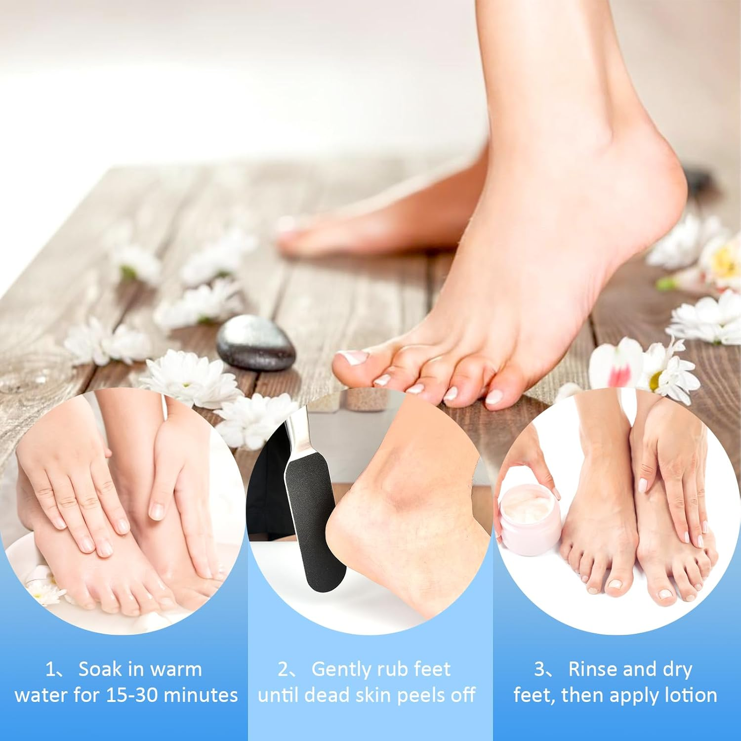 VEGCOO Pedicure Files Refill Pads Callus Remover, Pack of 55 Pedicure Files Refill Set for Removing Dead Skin, Shower and Pedicure (Large 100) image number 5