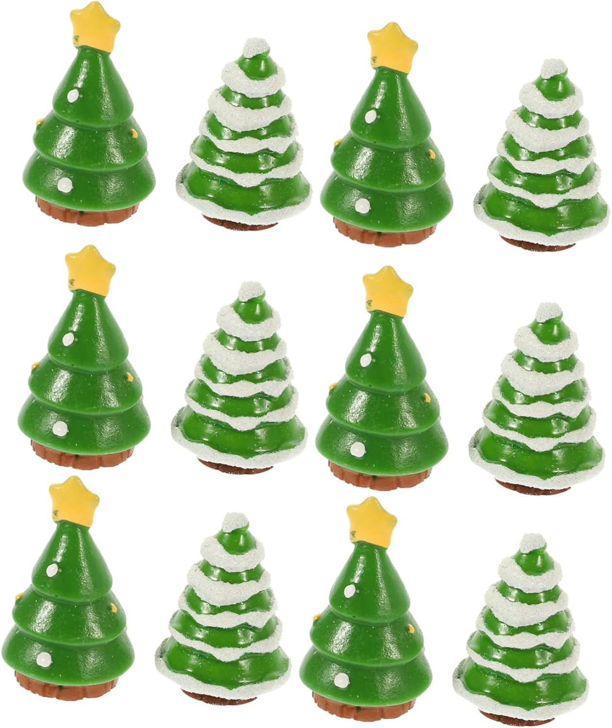 12Pcs Mini Xmas Tree Artificial Desktop Christmas Ornament Snowman and Santa Claus Decorations for Xmas Tree Decorations image number 4