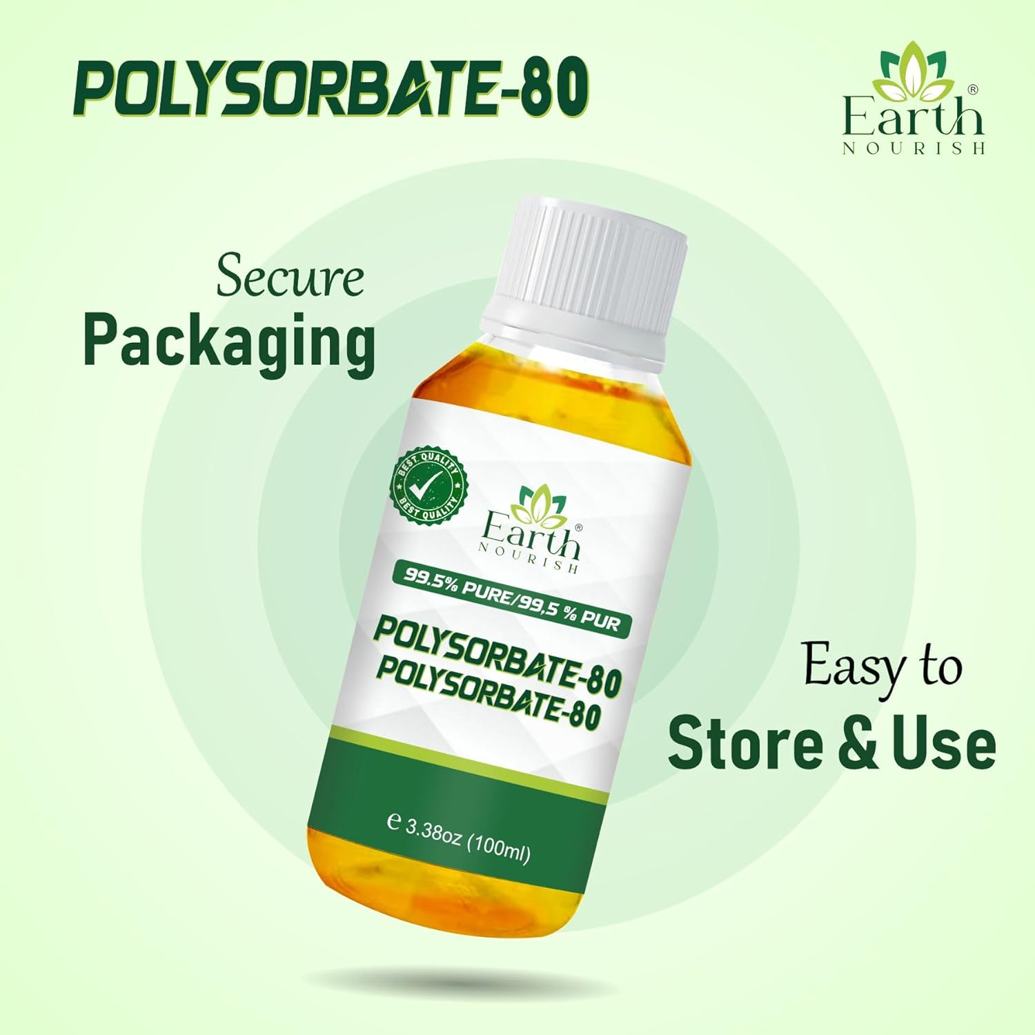 Earth Nourish Polysorbate 80 3.38 Fl Oz / 100Ml &ndash; Cosmetic Grade Emulsifier for Bath Bombs, Lotions, Creams & DIY Skincare Formulations image number 2