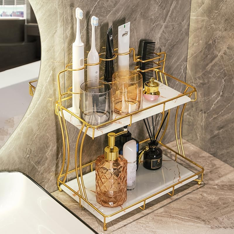 The Modern Nest-Beauty Makeup and Toothbrush Storage Holder - Multi-Compartment Organizer for Bathroom, Vanity, and Desk