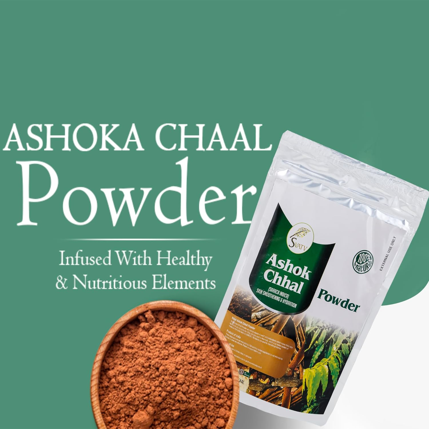 SVATV Ashok Chhal Powder (Saraca Indica) | Skin Care | Indian Ayrvedic Herbs | Improves Skin Health | Control Excess Skin Oil |- Size - 227G,0.5 Lb, 8Oz image number 3