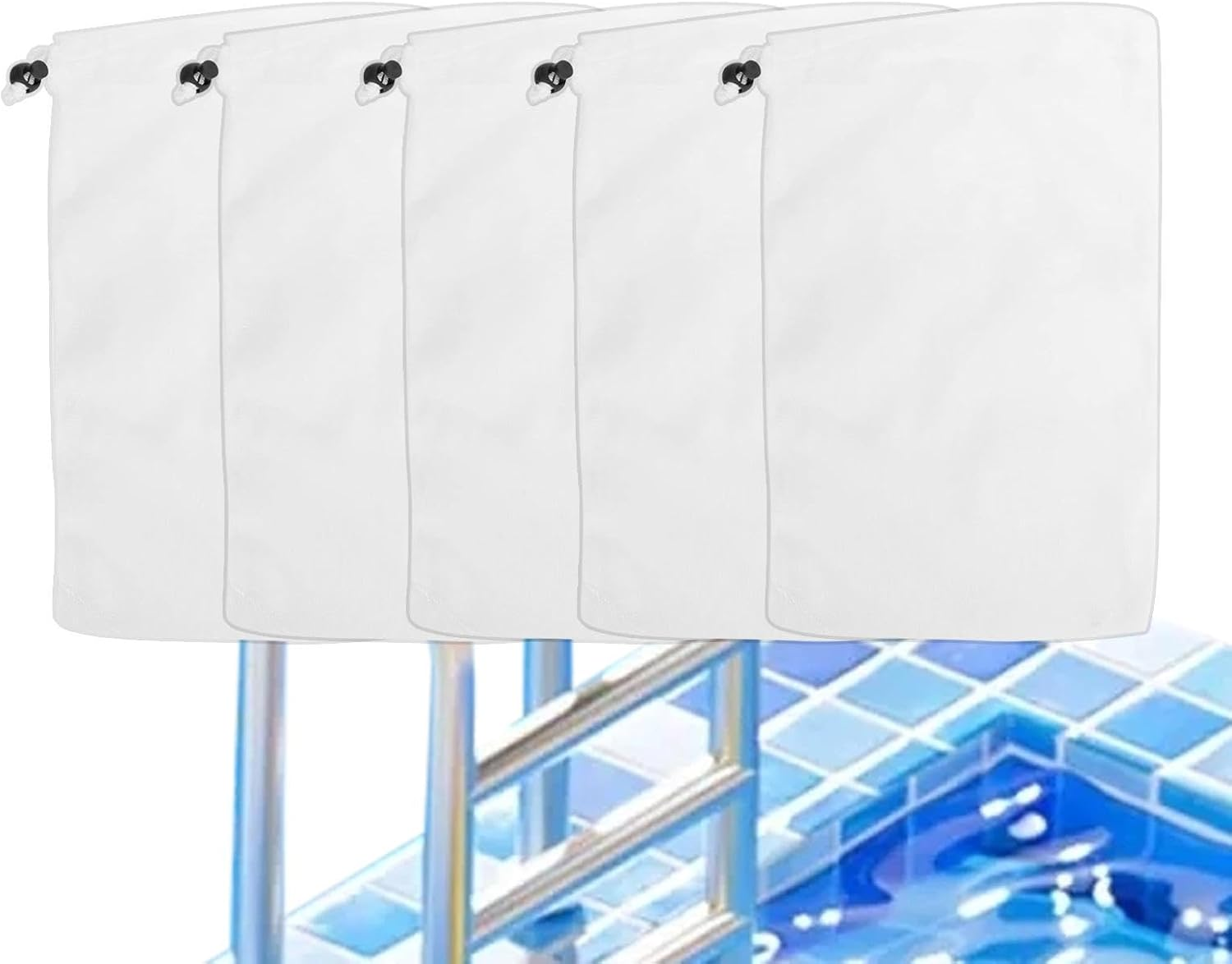 Pool Vacuum Net Bags, Pool Vacuum Bags | 5 Leaf Terminator Supplies | Vacuum Pool Cleaner Bags for Garper 11.8 X 9 Inch Rock Cord Aquarium Pond Leaf Remedies