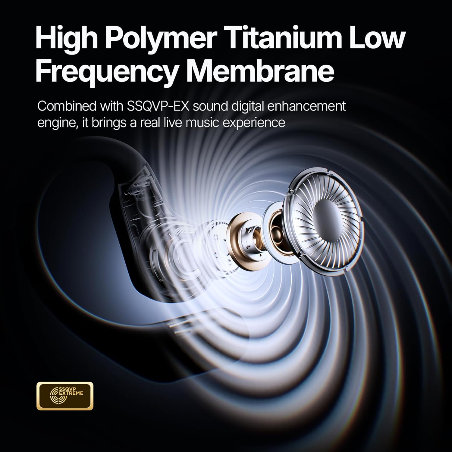 SANAG G6S Open Ear Headphones, Wireless Bluetooth 5.3, Waterproof, Stable Fit, 36 Hours Playtime, Multipoint Connection, Black image number 2