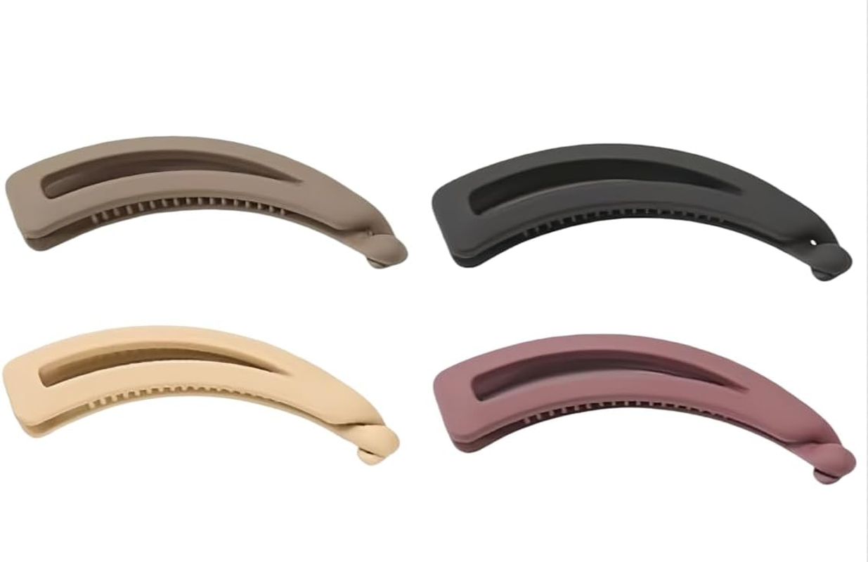 Nonslip Clincher Big Banana Comb, 4Pcs Banana Clip Clincher Comb Hair Grips,Big Matte Banana Hair Clip Clincher Comb for Women image number 1