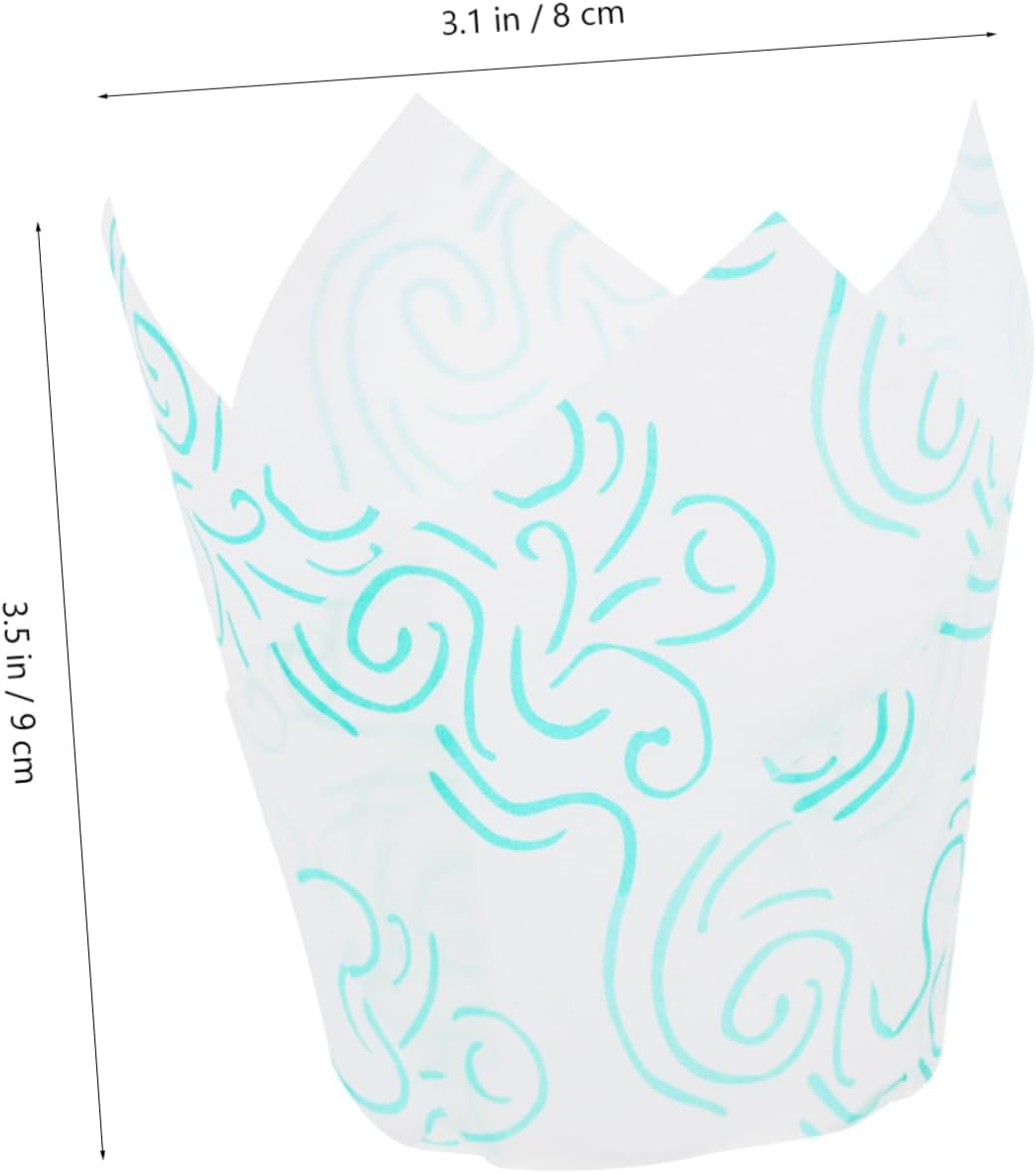 100Pcs Parchment Paper Cupcake Liners Oven Safe Tulip Shape Muffin Paper Cups for Bakeries image number 5