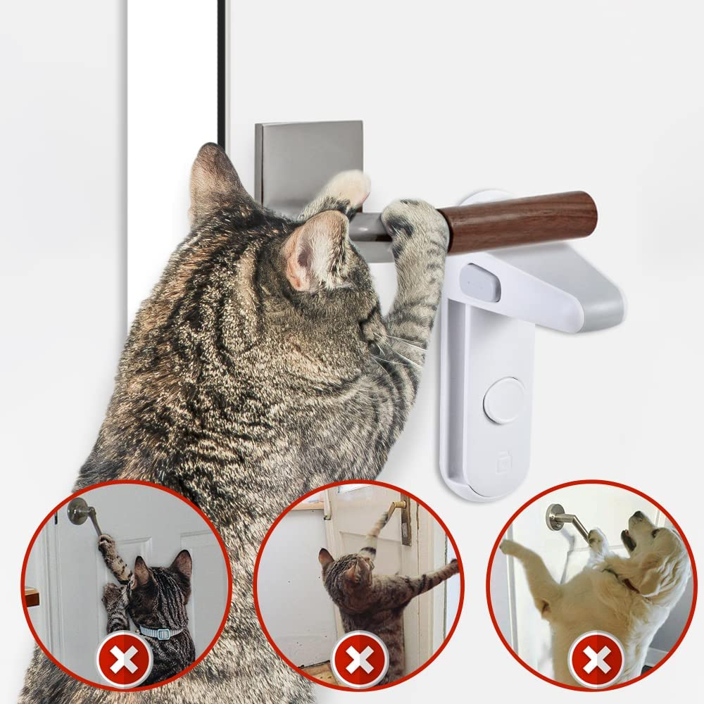 EUDEMON Childproof Door Lever Lock, Baby Safety Door Handle Lock, Easy to Install and Use Adhesive No Tools Need or Drill (White, 2 Pack) image number 2