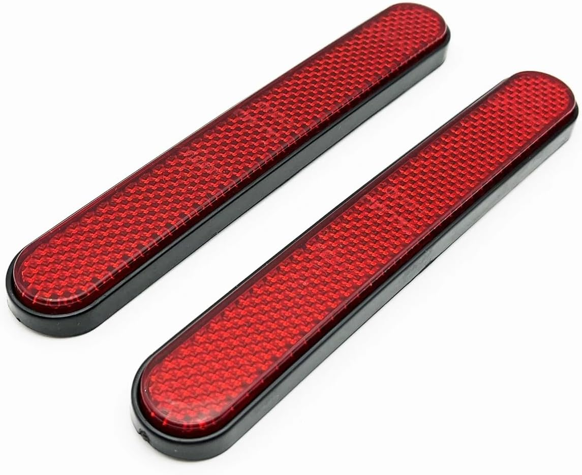 Motorcycle Front Fork Reflector Sticker Lower Legs Slider Saddlebag Reflective Cover Compatible with Dyna Softail Sportster Fatboy(Smoke) - Red image number 4