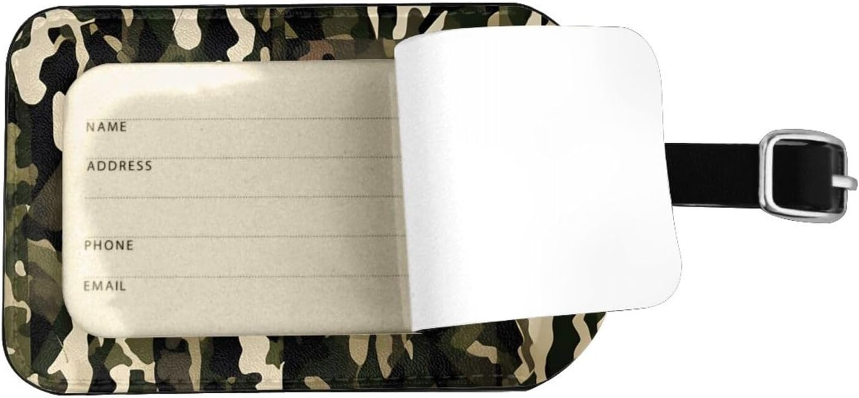 Camo Print Elegant Tag Stylish Tag Luggage Tag 4.3 X 2.76 Inch for Suitcases Travel Bags image number 3