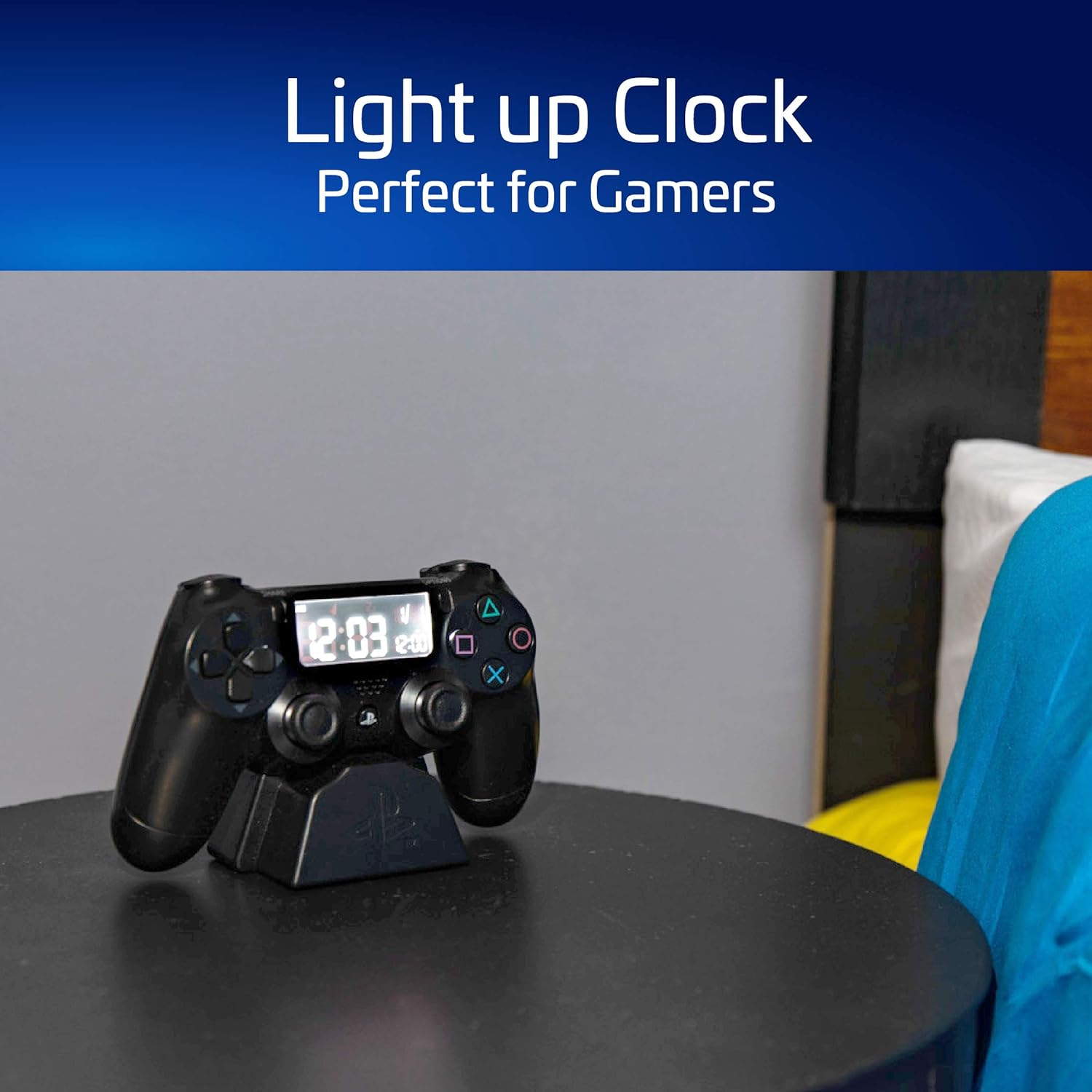 Paladone Playstation Alarm Clock &ndash; Officially Licensed Playstation USB Powered Clock, PS5 Controller Digital Gaming Alarm for Bedroom or Desk, Present for Gamers and Collectors image number 5