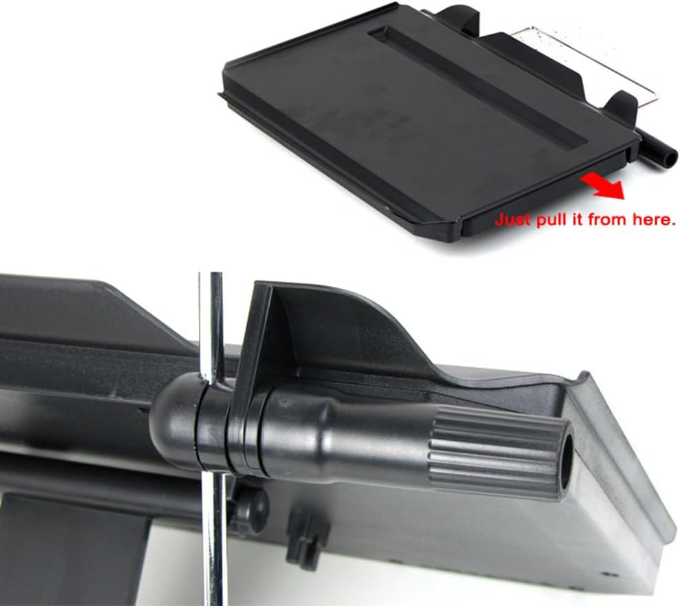 Eacam 2 in 1 Car Steering Wheel Tray/Back Seat Headrest Tray for Eating Food Drink and Writing Laptop Work, Black Car Desk