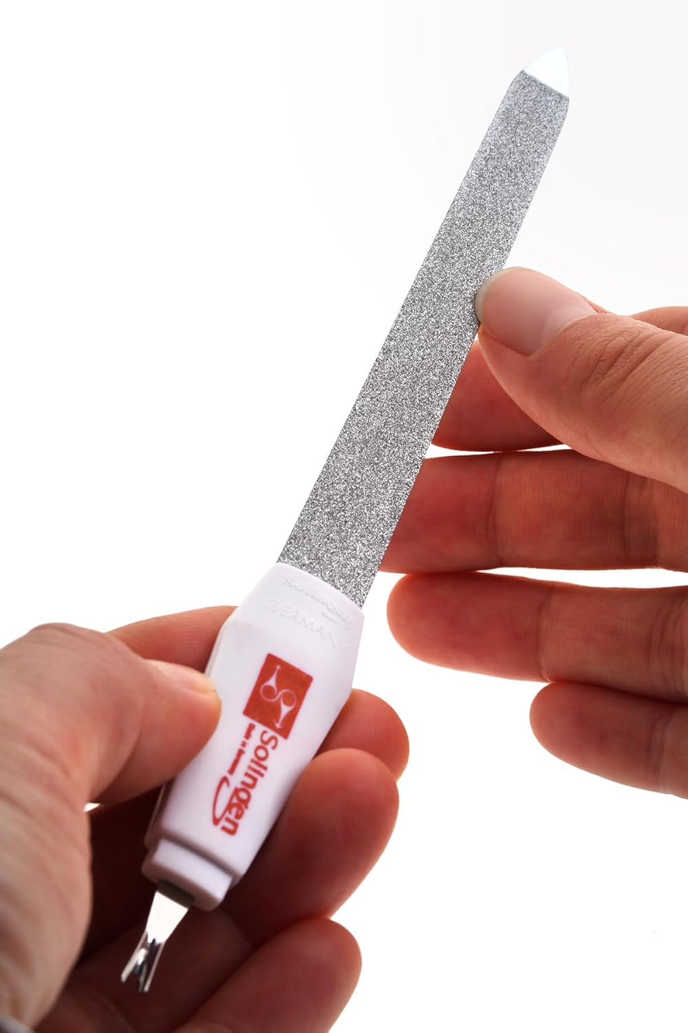 Solingen Professional Nail File - Cuticle Trimmer/Remover | Manicure & Pedicure Tool | 2 in 1 Tool for Your Hand & Foot Fingenails Care | 2 Sided Sapphire Files & Sharp Dead Skin Cutter image number 4