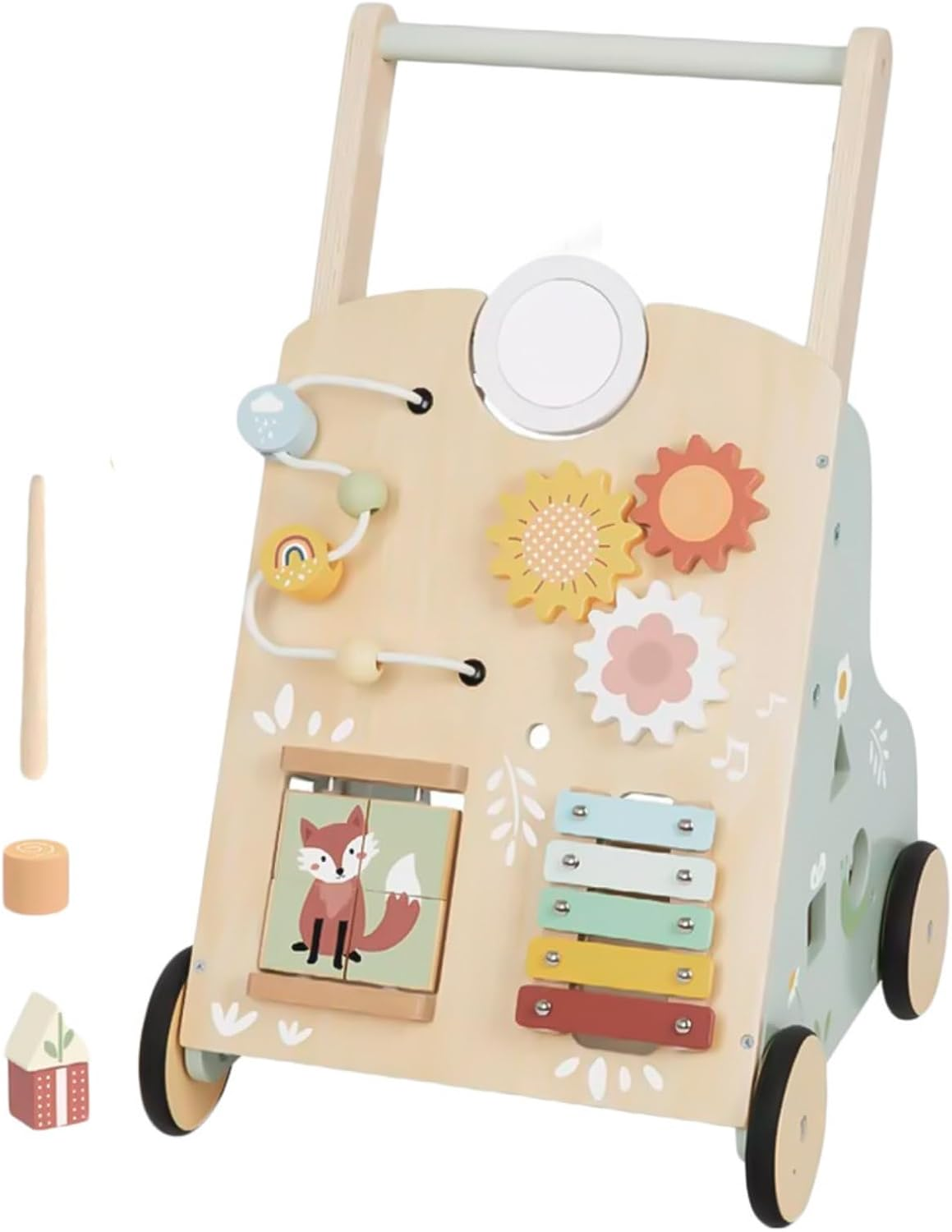 Tooky Toy My Forest Friends Baby Walker - Wooden Baby Walker for Toddlers image number 2