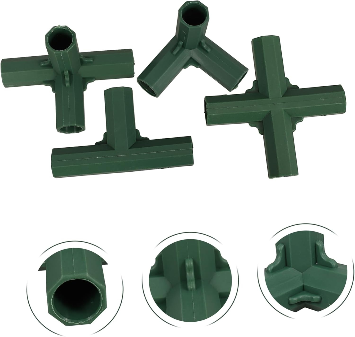 BEBEMOKO 12Pcs Three-Way Gardening Frame Joints Greenhouse Connectors Frame Connector for Greenhouse Material Reusable and Stable image number 3