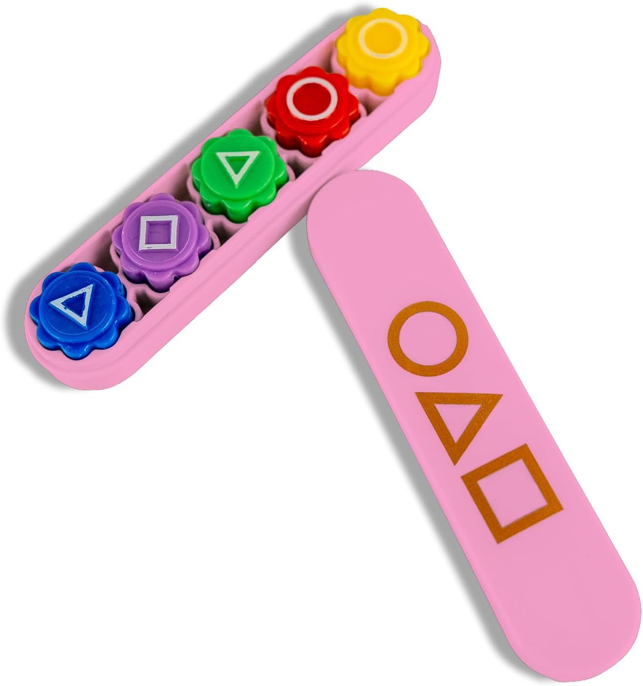 Frolusian Gonggi Game,Gonggi Weighted Korean Game,5 Premium Marbles + Box, Traditional Toss & Catch Dexterity Training, Suitable for Family Gatherings and Social Use(Pink) image number 5