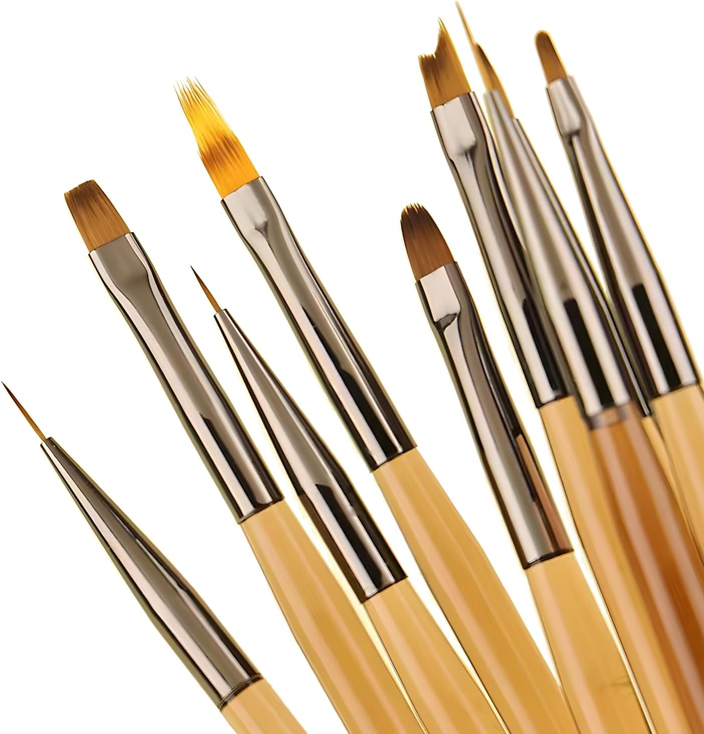 9Pcs Nail Art Brushes Set, Acrylic Nail Brush, Nail Art Design Pen Painting Tools with Nail Extension Gel Brush, Builder Nail Gel Brush, Nail Dotting Pen Salon at Home Diy Manicure image number 1