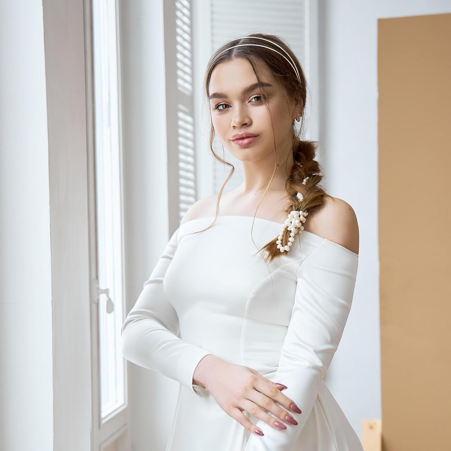 YQQYG 2 Pcs Metal Headband, Silver and Gold Headbands for Women, Fashion Headbands for Women, Metal Hair Band for Any Hairstyle Hair Accessories image number 6