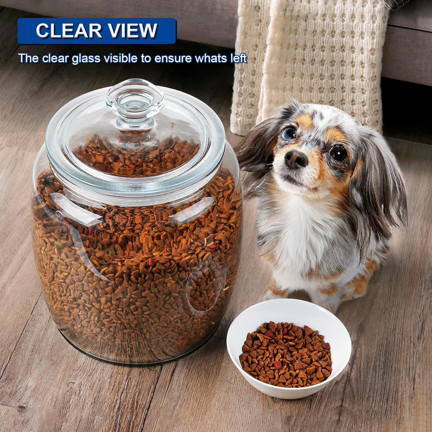 Daitouge 2.5 Gallon Glass Jars with Lids, Large Cookie Jars with Big Opening, 1 Pack Food Storage Canister for Kitchen, Great for Storage Flour, Rice, Sugar, Pasta, Candy image number 6