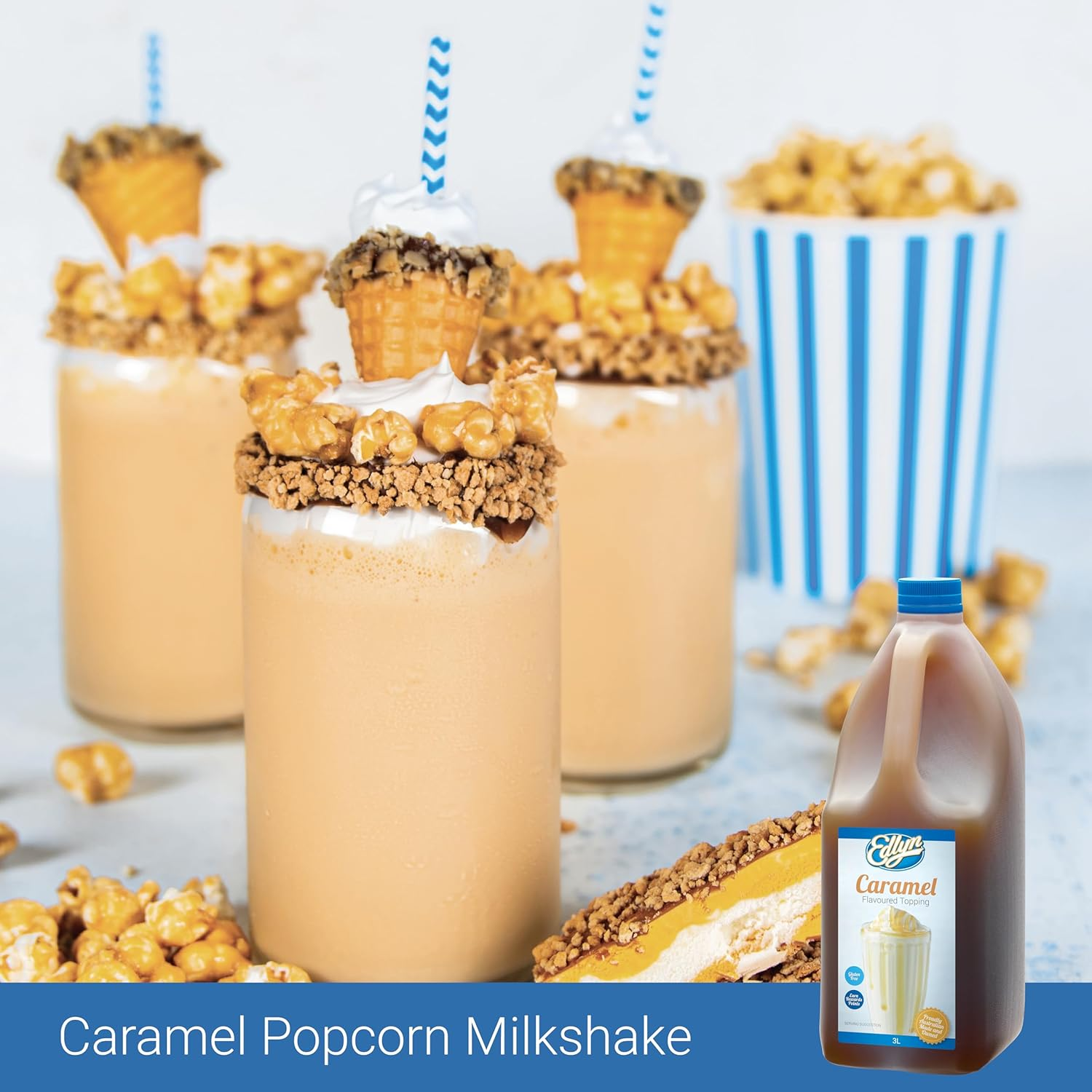 Edlyn Caramel Flavoured Topping 3 Liter, Brown image number 5