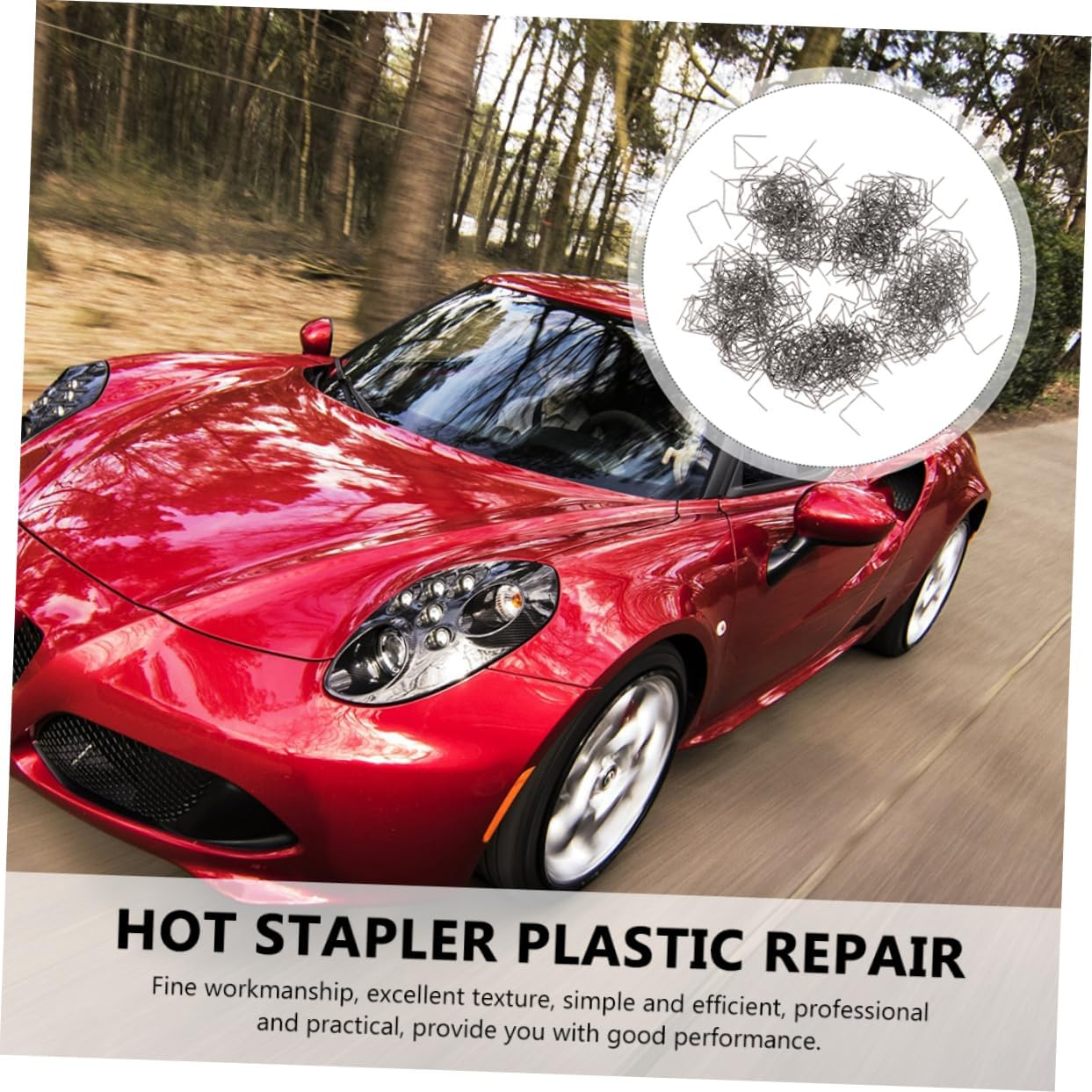 DOITOOL 500Pcs Welding Rods and Hot Stapler Auto Bumper Repairing Tool Metal Welding Wire Patch 0.6Mm Wave Straight for Car Body Repair and Automotive Maintenance image number 1