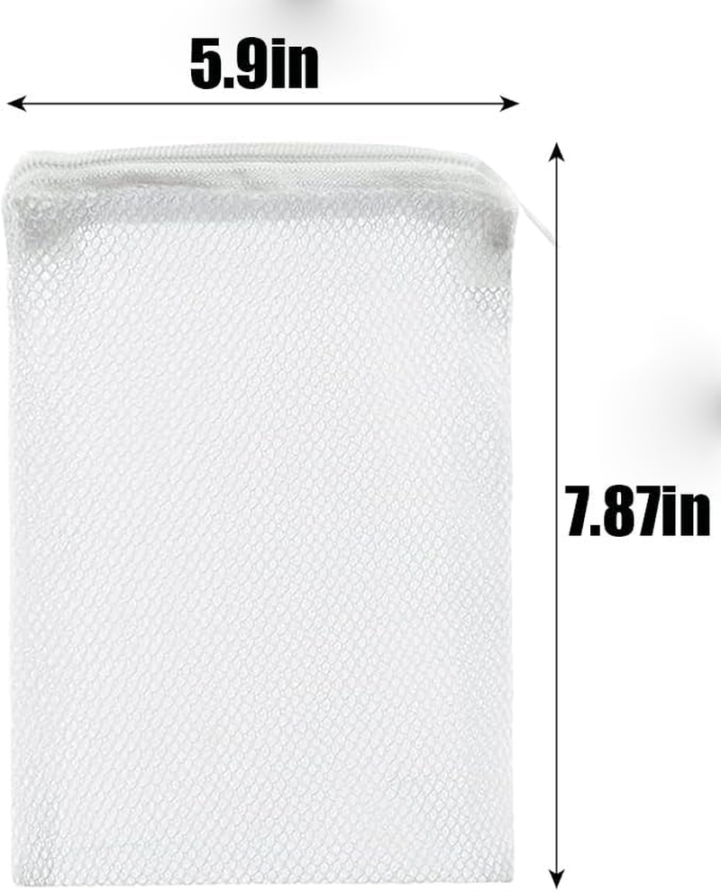 50Pcs 7.8 X 5.9 Inch Aquarium Filter Media Bags Mesh Reusable Bagswith Zipper for Activated Carbon, Biospheres, Ceramic Rings image number 4