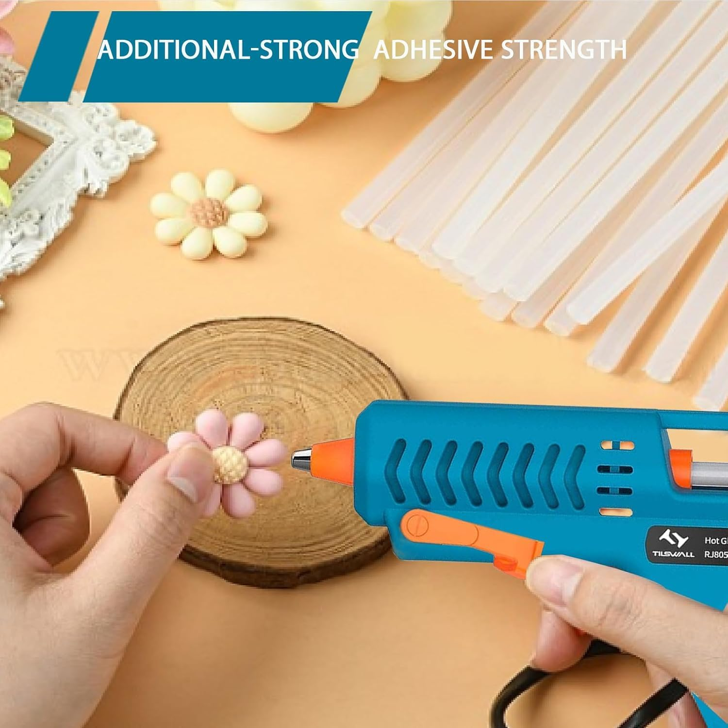 100 PCS Hot Glue Sticks, Mini Hot Glue Gun Sticks, Multipurpose Hot Melt Glue Gun Sticks for Kids Adults DIY Art Craft Sealing Repairing Decoration (10X0.7CM) image number 4