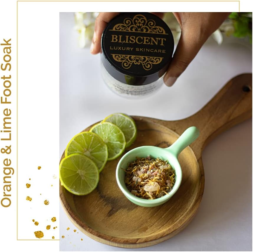 BLISCENT Orange & Lime Himalayan Salts for Bath and Foot Soak/Foot Pedicure (For Soft & Smooth Feet) - 100Grams image number 1