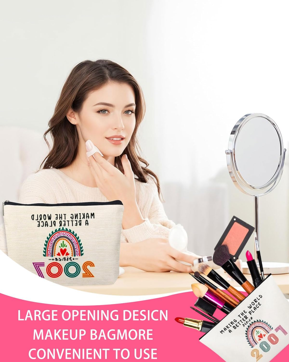 MOPZIJA 18Th Birthday Girl - Gift 18Th Birthday Girl Makeup Bag, Gifts for 18Th Birthday Girl, Gifts for 18 Year Old Girls, Gifts for 18Th Birthday Girl image number 4