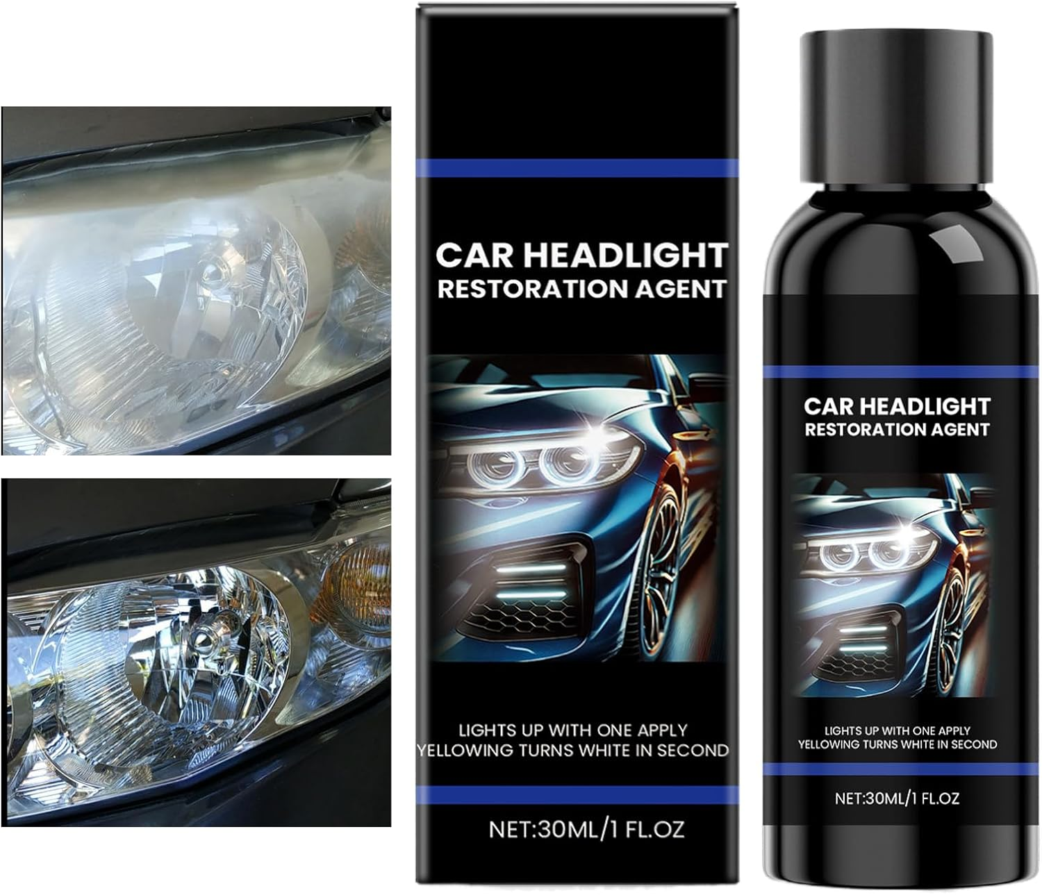 Gwtdtoad Headlight Cleaner | Headlamp Care Agent for Vehicle | 4-In-1 Waterproof Gentle Headlight Restoration Agent for Vehicle, Truck, Automotive Lens Repair image number 4