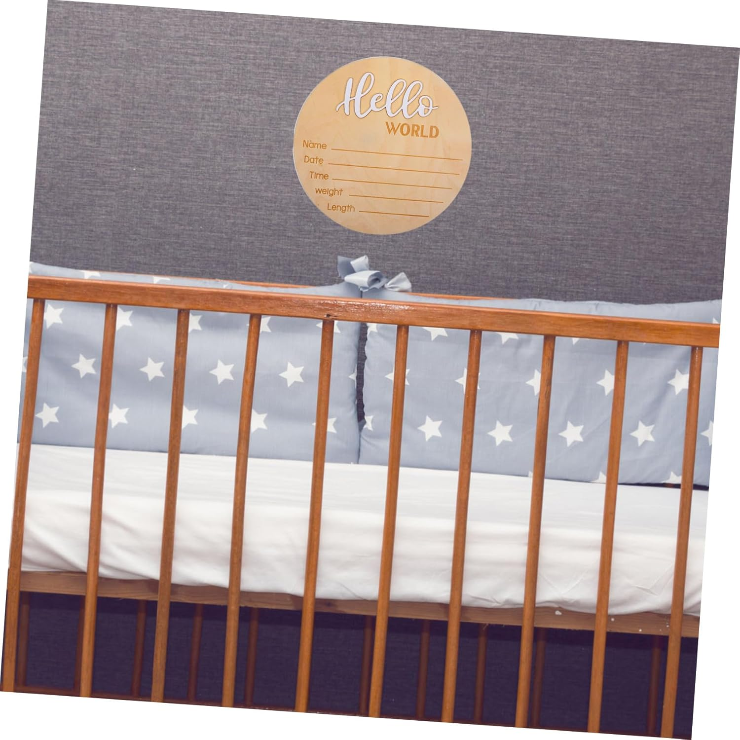 Abaodam Wooden Birth Announcement Sign Newborn Name Sign Photo Prop for Newborn Photography