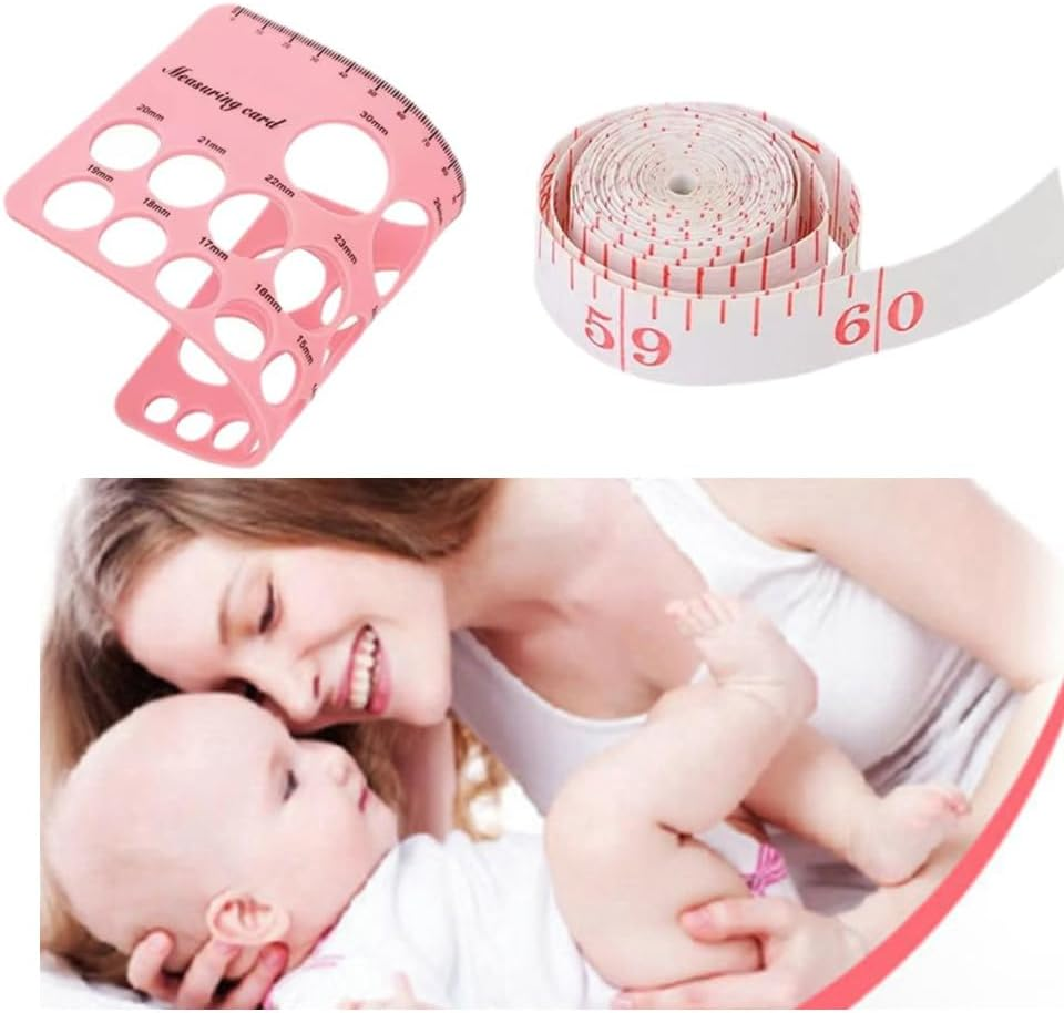 Naisfei Nipple Ruler, for Flange Sizing Measurement Tool, Silicone Soft Flange Size Measure for New Mothers, Silicone Flanges Size Measure for Nipples (Pink) image number 3