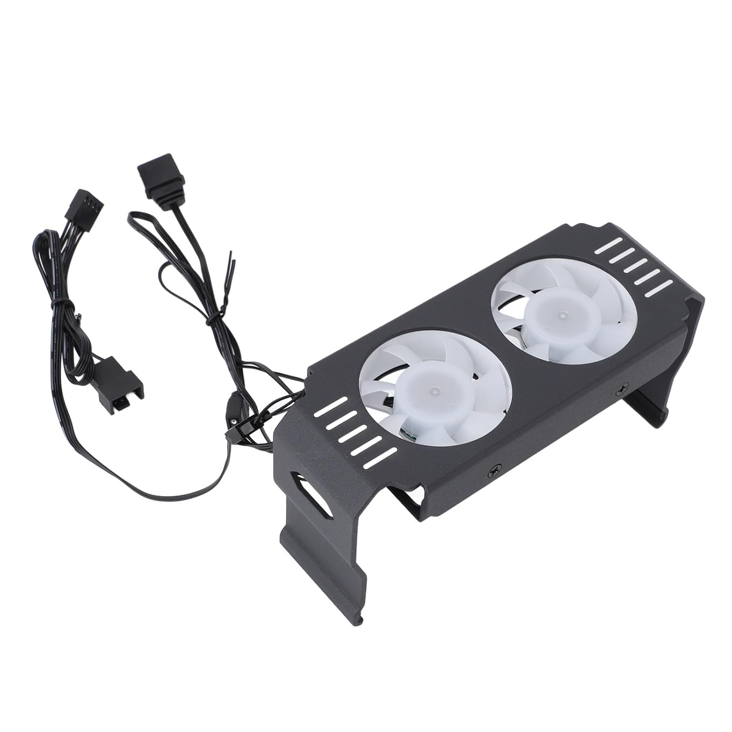 ARGB RAM Radiator Computer Memory Module, Heat Sink PWM Temperature Control Dual Fan, Aluminum Cooling Radiator for DDR DDR2 DDR3 DDR4 DDR5 (Black)