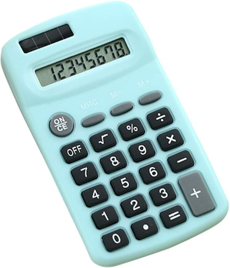 Staright Mini Cute Calculator 8 Digits Display Solar & Battery Dual Power Portable Electronics Calculator Accounting Tool for School Students Children Office Home image number 1