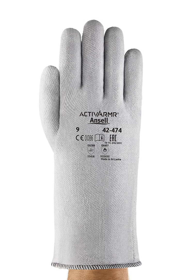 Ansell Activarmr 42-474 Heat Resistant Work Gloves, High Heat Resistance and Cut Protection, Handling Gloves, DIY, Construction Site, XL (1 Pair) image number 2