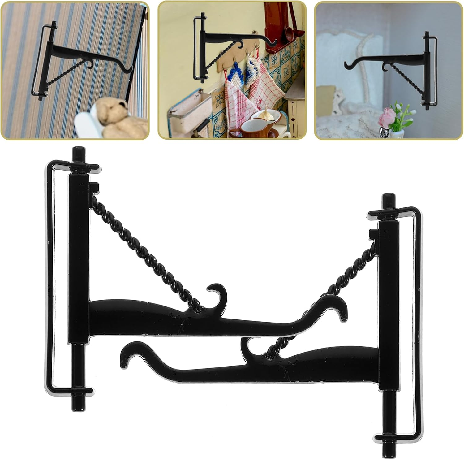 2Pcs Miniature Plant Hangers Decorative Hooks for Tiny House for Christmas Lights and Micro Gardens Reliable Miniature Brackets for Crafts and Outdoor Scenes image number 4