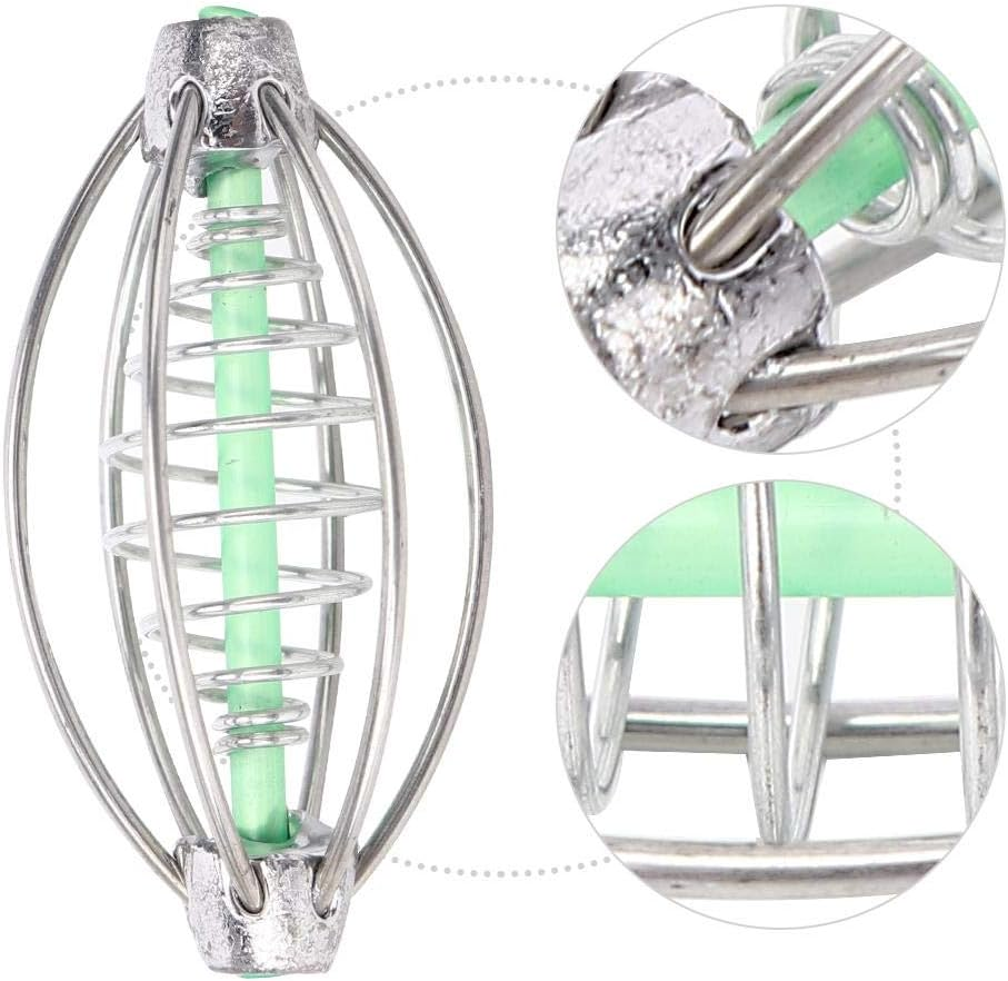 Stainless Steel Spring Feeder Basket - 10Pcs Carp Fishing Feeder with Pendant Bead (20G) image number 3