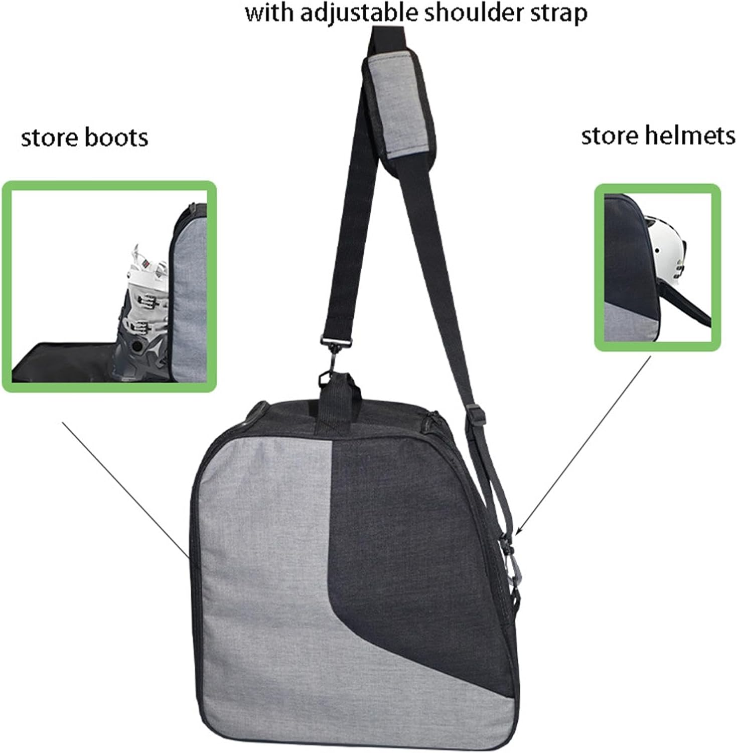 Travel Ski Boot Bag, Portable Snowboarding Gear Storage Bags, Large Capacity Waterproof Glide Package, Multipurpose Ski Boot Pack, Skiing Gumboot Luggage for Men and Women image number 2