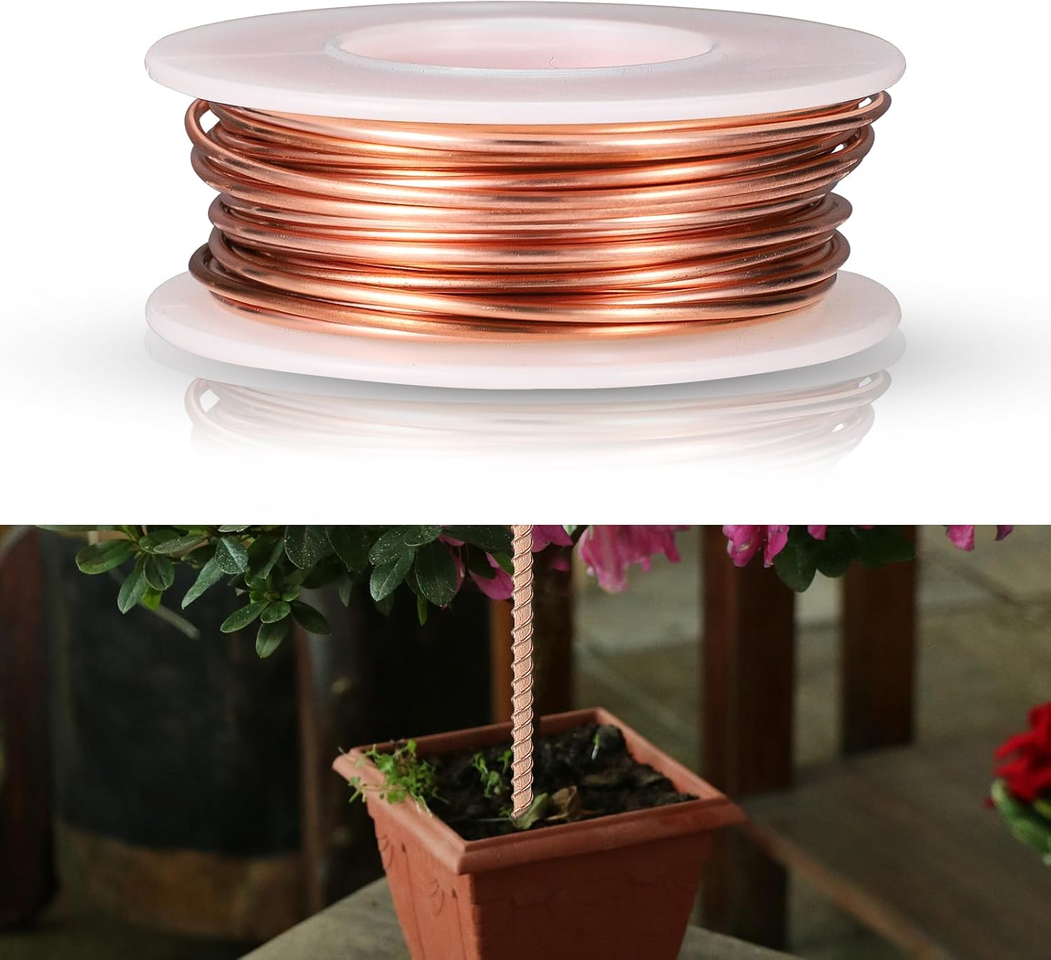 32 Feet Electroculture Gardening Antenna, Pure Copper Wire Gardening Coil Bare Wire 16 Gauge 99.9% Soft Copper Wire Stakes for Gardening, Growing Plants and Vegetables, Jewelry Making and Art Crafts image number 1