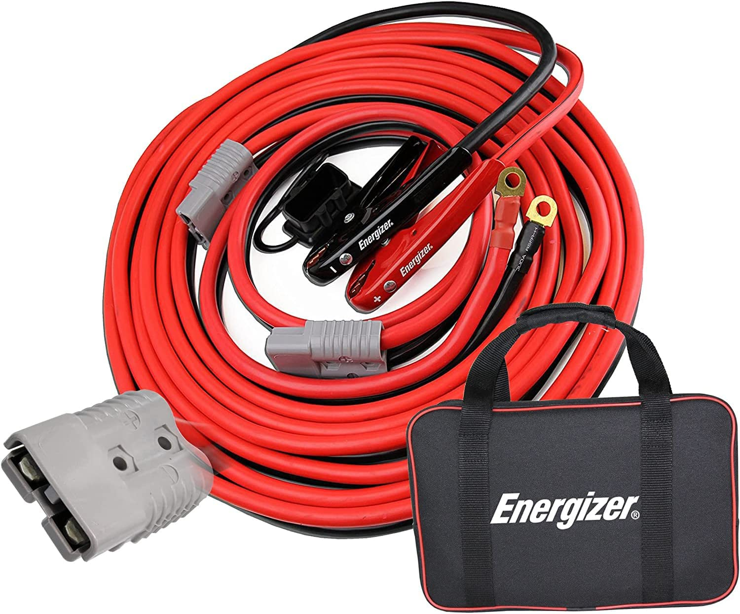 Energizer Jumper Cables for Car Battery with Built-In LED Lights, Heavy Duty Automotive Booster Cables for Jump Starting Dead or Weak Batteries - Carrying Bag Included (25-Feet (1-Gauge) image number 2