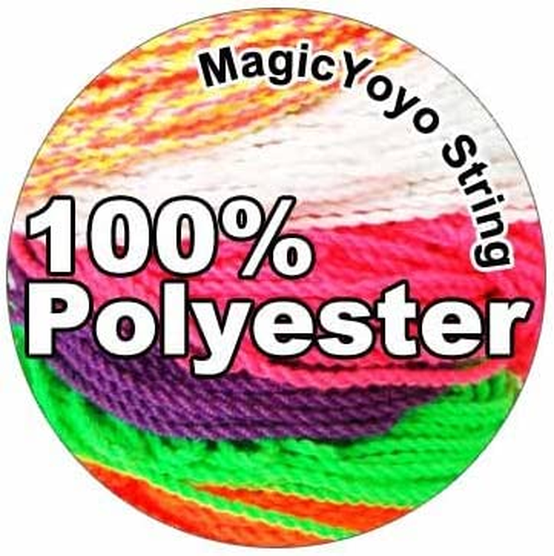 MAGICYOYO 100% Polyester Professional Yoyo Strings for Responsive and Non Responsvie Yoyos - Pack of 25Blue Green Whiteyellow Orange image number 2