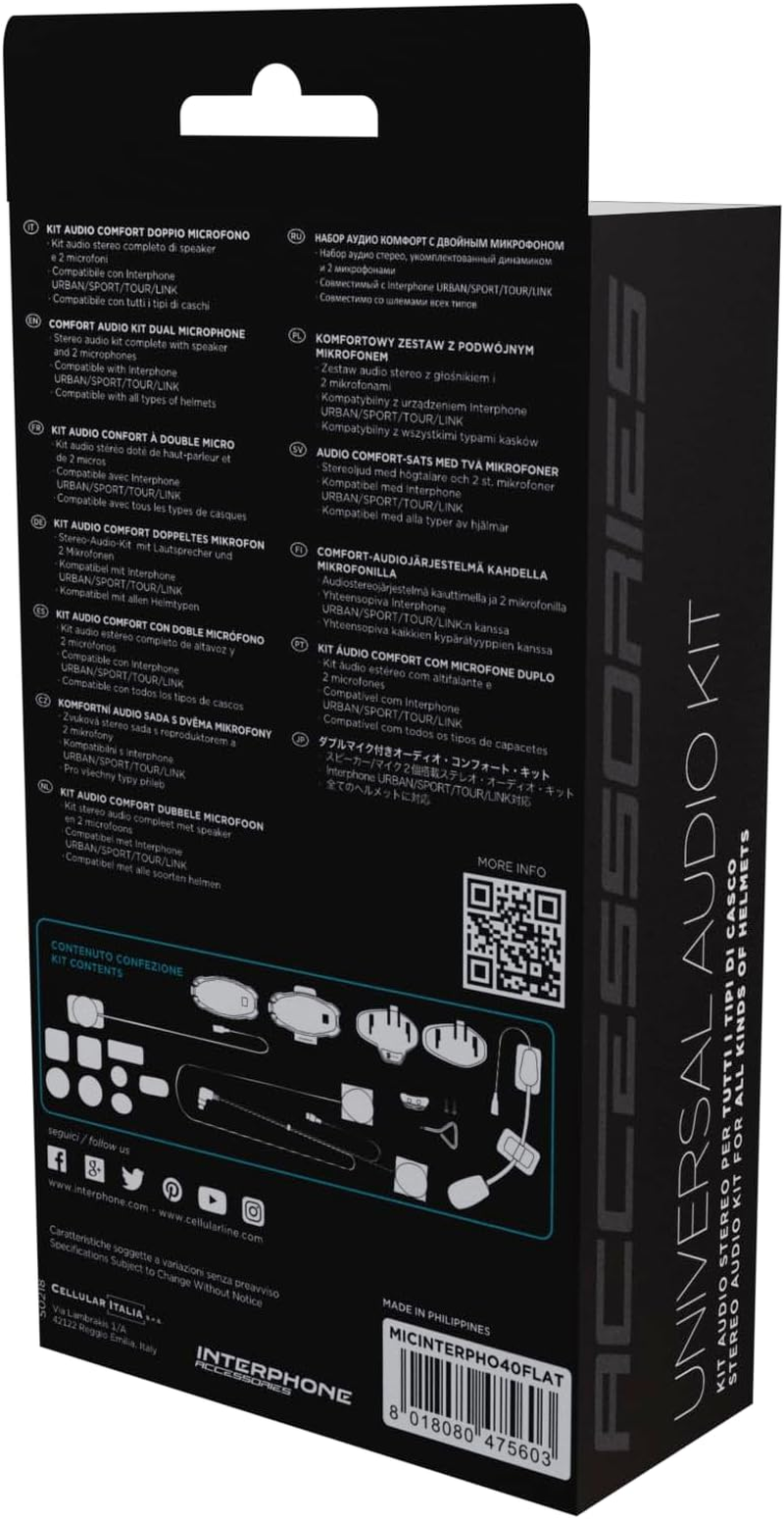 INTERPHONE Audio Kit 40Mm - Complete Replacement Kit for Professional Stereo Speakers with High Fidelity - Intercom Avant, Tour, Sport, Urban, Link image number 1