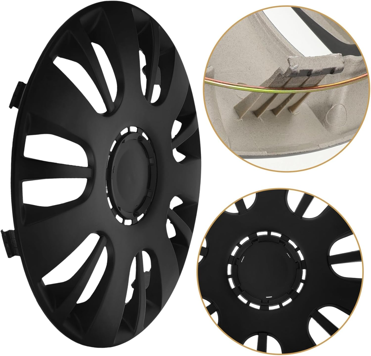 MOLUCKFU Decorative Wheel Rim Covers Car Rim Protector Automotive Hub Caps Fitment image number 5